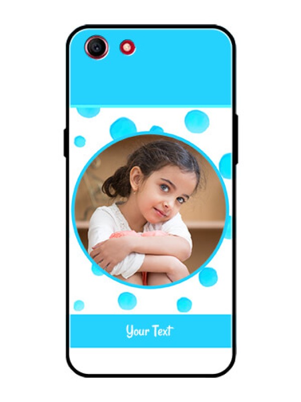 Custom Oppo A83 Photo Printing on Glass Case  - Blue Bubbles Pattern Design