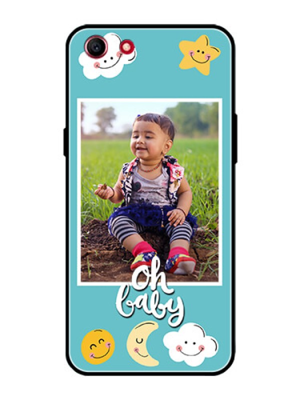 Custom Oppo A83 Personalized Glass Phone Case  - Smiley Kids Stars Design