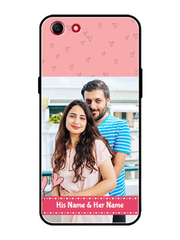 Custom Oppo A83 Personalized Glass Phone Case  - Love Design Peach Color