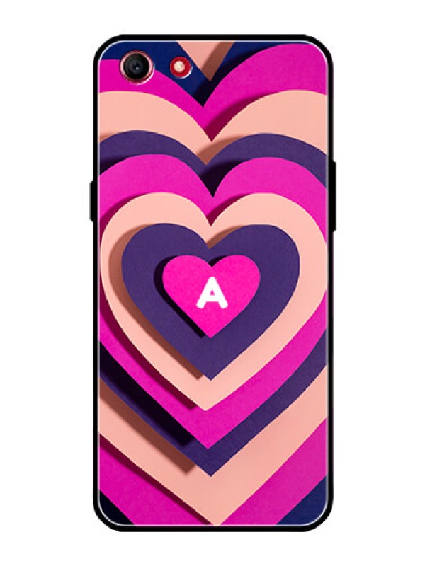 Custom Oppo A83 Custom Glass Mobile Case - Cute Heart Pattern Design