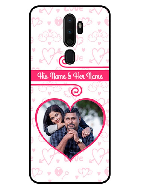 Custom Oppo A9 2020 Personalized Glass Phone Case  - Heart Shape Love Design