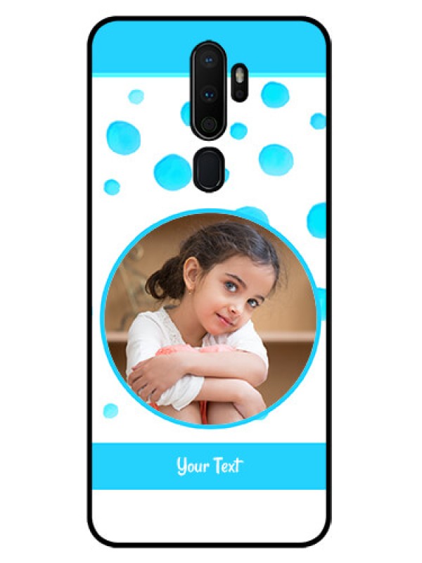 Custom Oppo A9 2020 Photo Printing on Glass Case  - Blue Bubbles Pattern Design