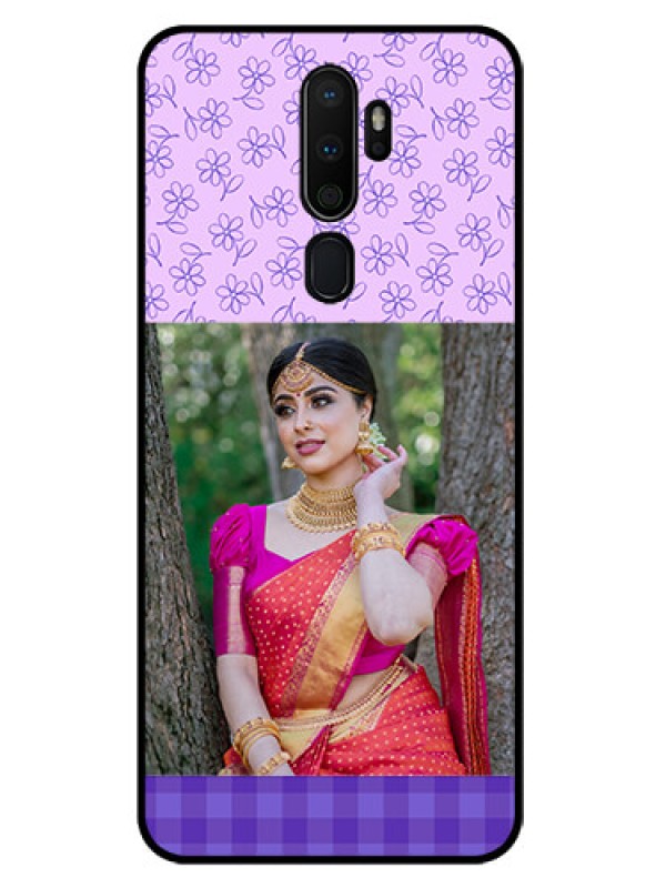 Custom Oppo A9 2020 Custom Glass Phone Case  - Purple Floral Design