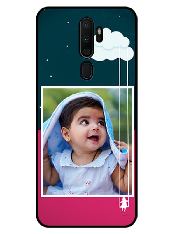 Custom Oppo A9 2020 Custom Glass Phone Case  - Cute Girl with Cloud Design
