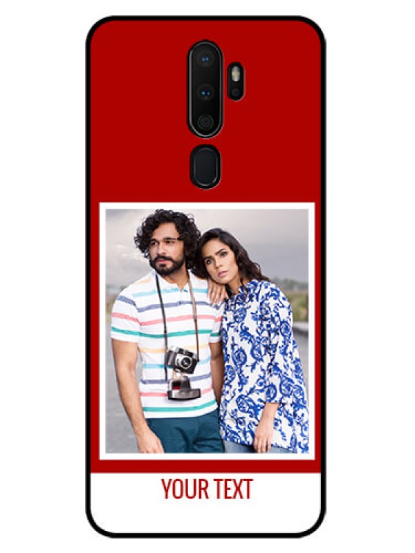 Custom Oppo A9 2020 Personalized Glass Phone Case  - Simple Red Color Design