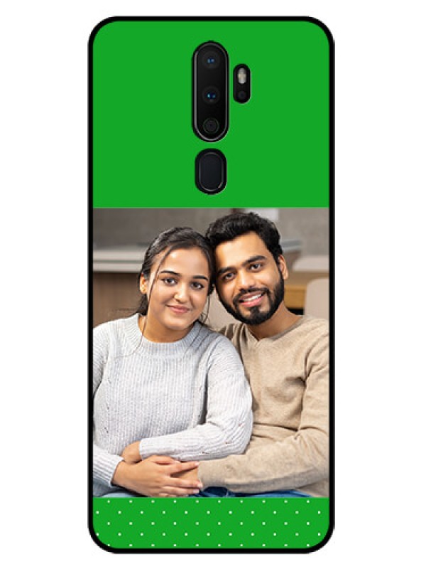 Custom Oppo A9 2020 Personalized Glass Phone Case  - Green Pattern Design