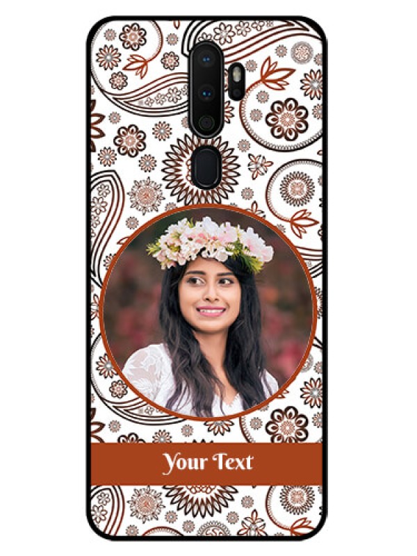 Custom Oppo A9 2020 Custom Glass Mobile Case  - Abstract Floral Design 