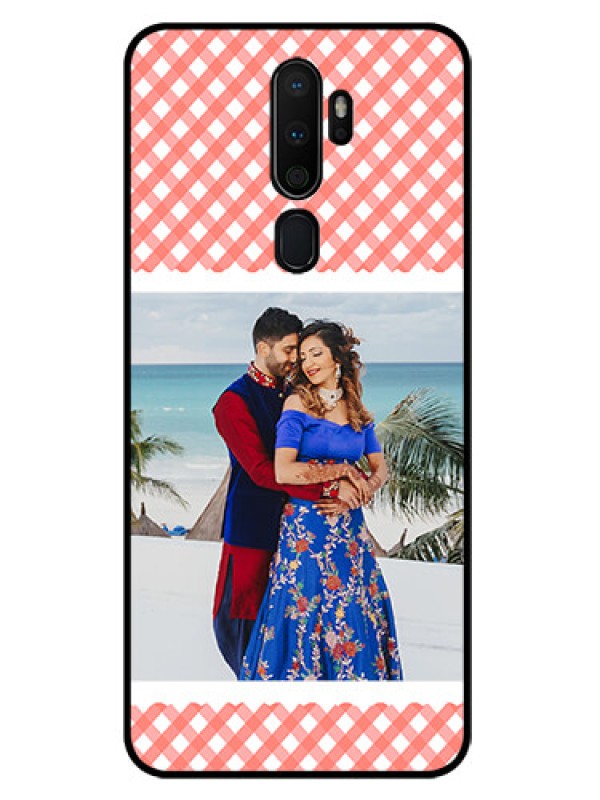 Custom Oppo A9 2020 Personalized Glass Phone Case  - Pink Pattern Design