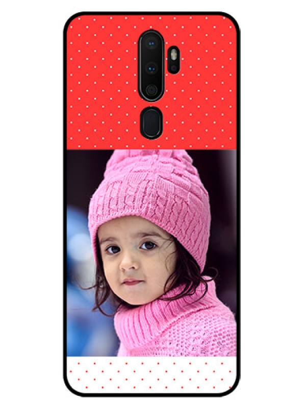 Custom Oppo A9 2020 Photo Printing on Glass Case  - Red Pattern Design