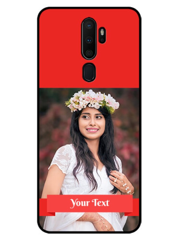 Custom Oppo A9 2020 Custom Glass Phone Case  - Simple Red Color Design