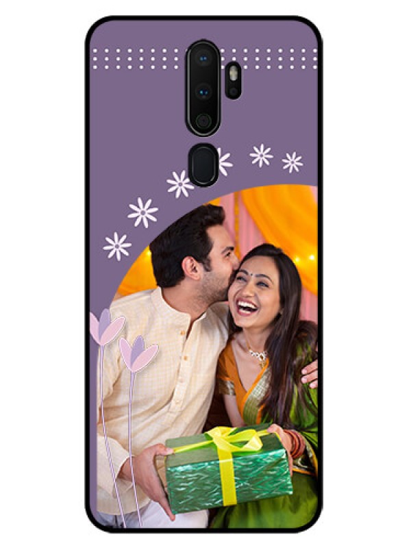 Custom Oppo A9 2020 Custom Glass Mobile Case  - Lavender flowers design 
