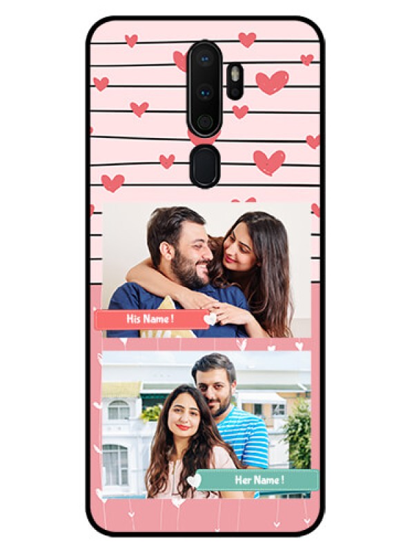 Custom Oppo A9 2020 Custom Glass Mobile Case  - Photo with Heart Design