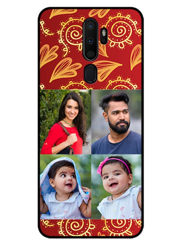 Custom Oppo A9 2020 Photo Printing on Glass Case  - 4 Image Traditional Design