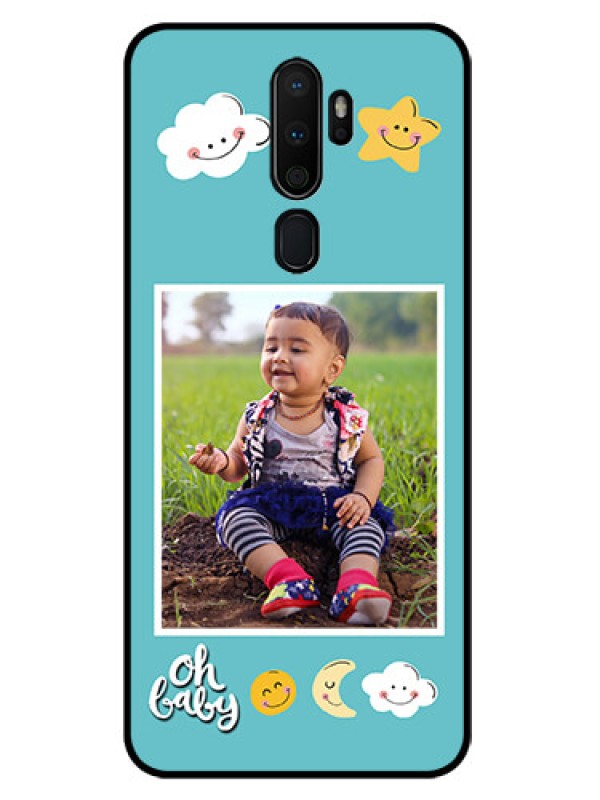 Custom Oppo A9 2020 Personalized Glass Phone Case  - Smiley Kids Stars Design
