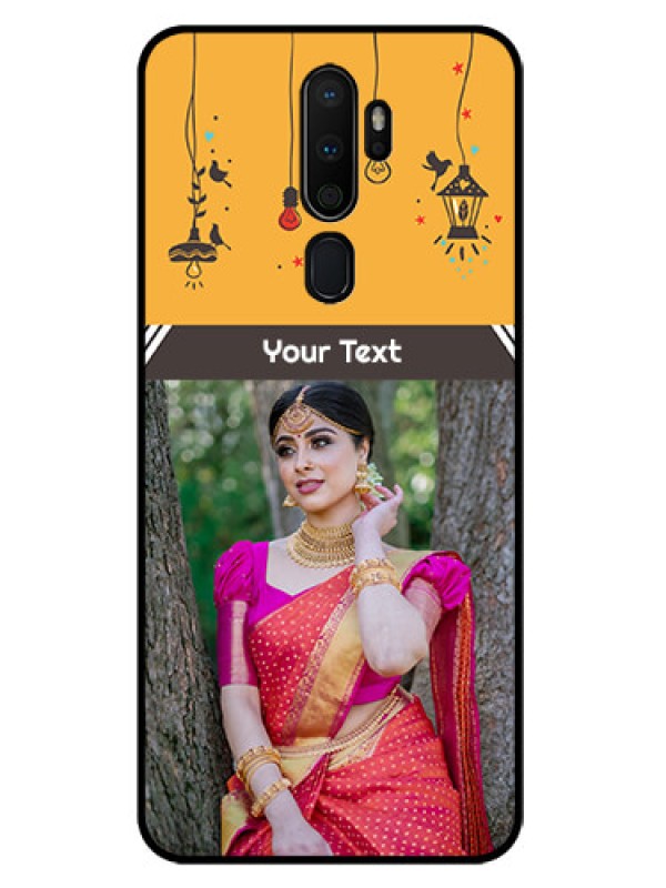 Custom Oppo A9 2020 Custom Glass Mobile Case  - with Family Picture and Icons 