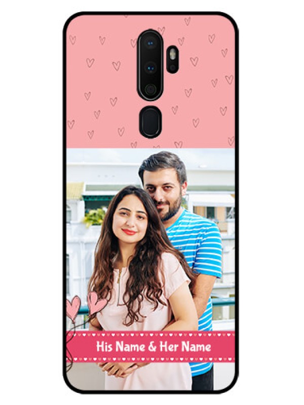 Custom Oppo A9 2020 Personalized Glass Phone Case  - Love Design Peach Color