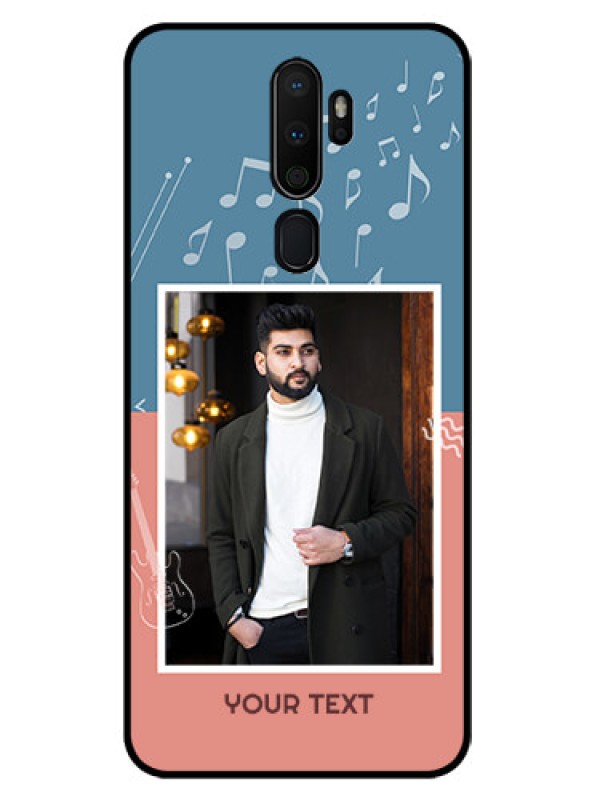 Custom Oppo A9 2020 Photo Printing on Glass Case  - with Color Musical Note Design