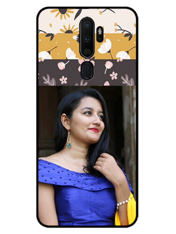 Custom Oppo A9 2020 Custom Glass Phone Case  - Stylish Floral Design