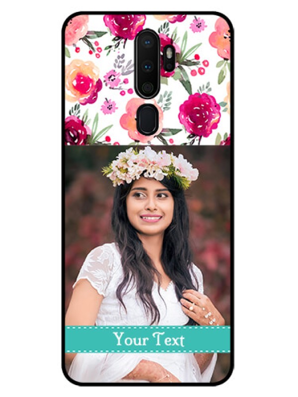 Custom Oppo A9 2020 Custom Glass Phone Case  - Watercolor Floral Design