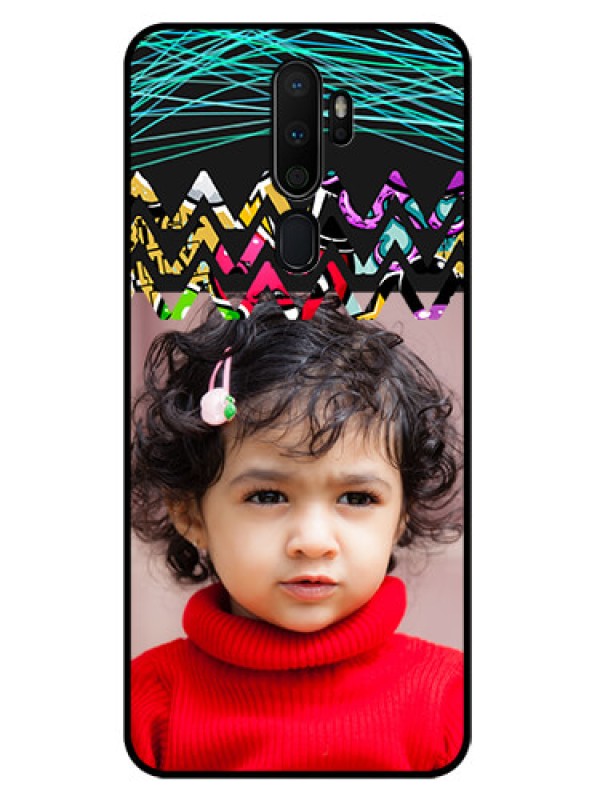 Custom Oppo A9 2020 Personalized Glass Phone Case  - Neon Abstract Design