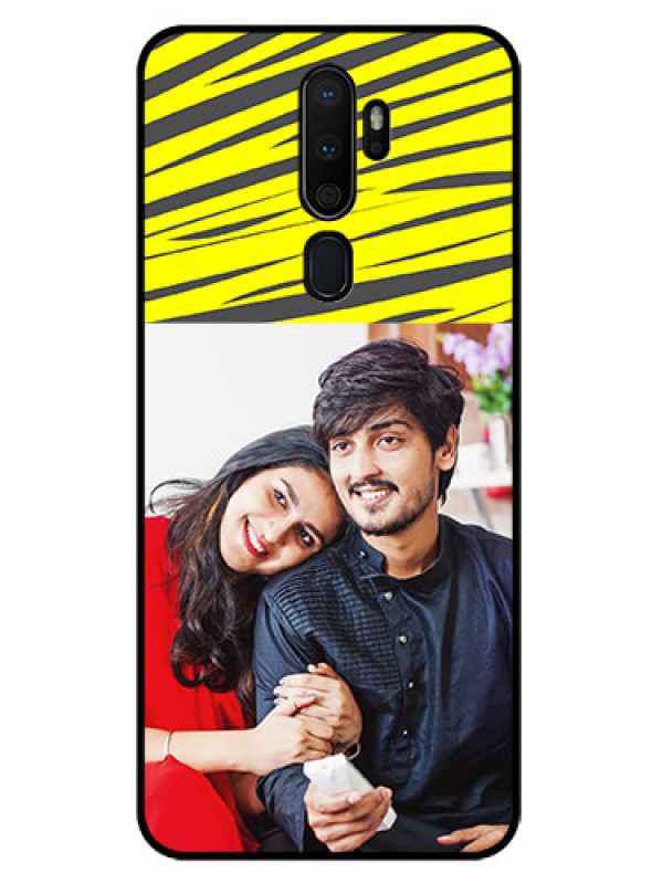 Custom Oppo A9 2020 Photo Printing on Glass Case  - Yellow Abstract Design