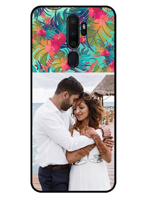 Custom Oppo A9 2020 Photo Printing on Glass Case  - Watercolor Floral Design