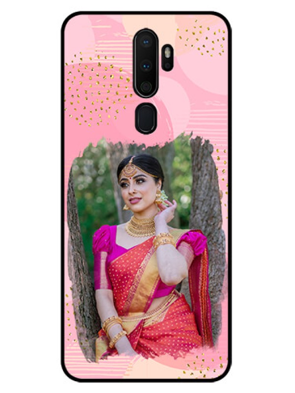 Custom Oppo A9 2020 Personalized Glass Phone Case  - Gold Glitter Splash Design