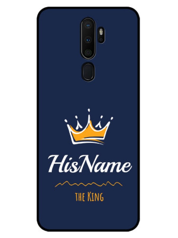 Custom Oppo A9 2020 Glass Phone Case King with Name