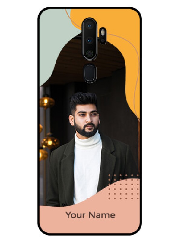 Custom Oppo A9 2020 Personalized Glass Phone Case - Tri-coloured overlay design