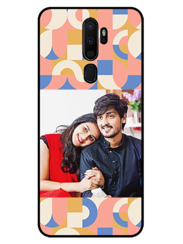 Custom Oppo A9 2020 Photo Printing on Glass Case - Semi-circle Maze Pattern Design