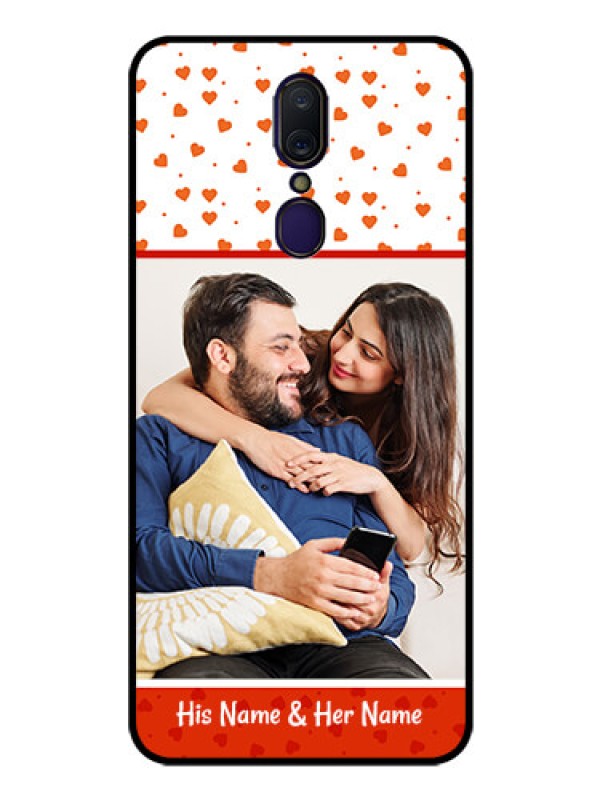 Custom Oppo A9 Custom Glass Phone Case  - Orange Love Symbol Design