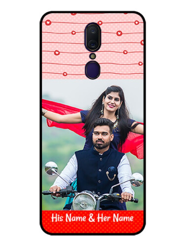 Custom Oppo A9 Personalized Glass Phone Case  - Red Pattern Case Design