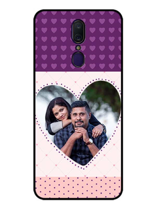 Custom Oppo A9 Custom Glass Phone Case  - Violet Love Dots Design
