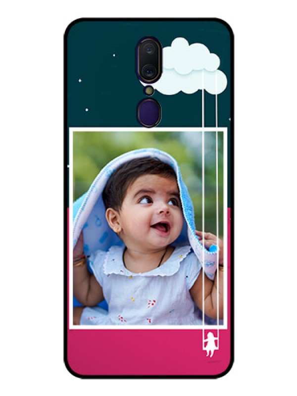 Custom Oppo A9 Custom Glass Phone Case  - Cute Girl with Cloud Design