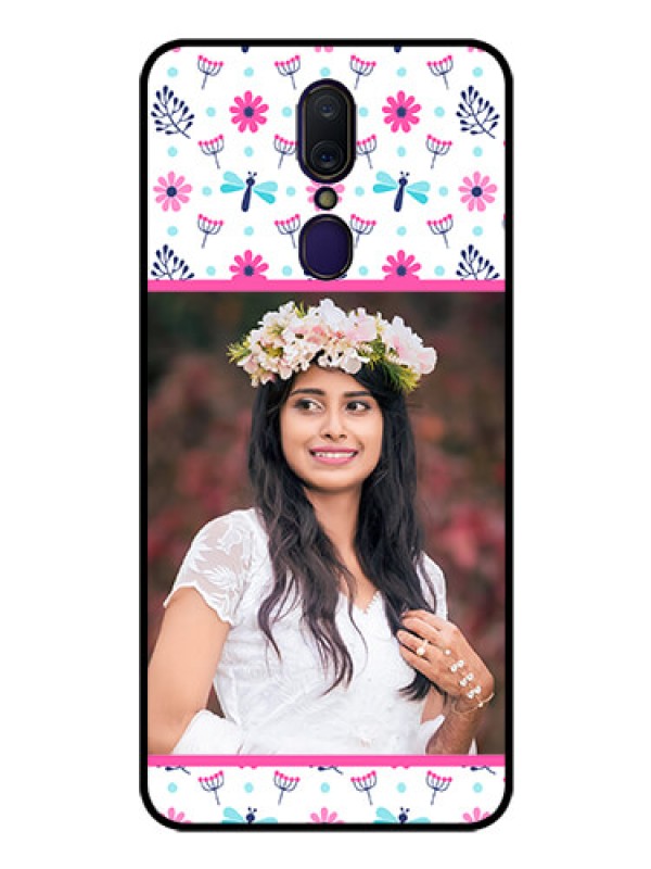 Custom Oppo A9 Photo Printing on Glass Case  - Colorful Flower Design