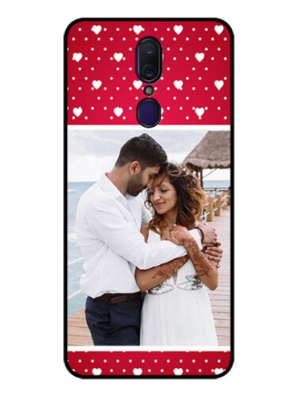 Custom Oppo A9 Photo Printing on Glass Case  - Hearts Mobile Case Design