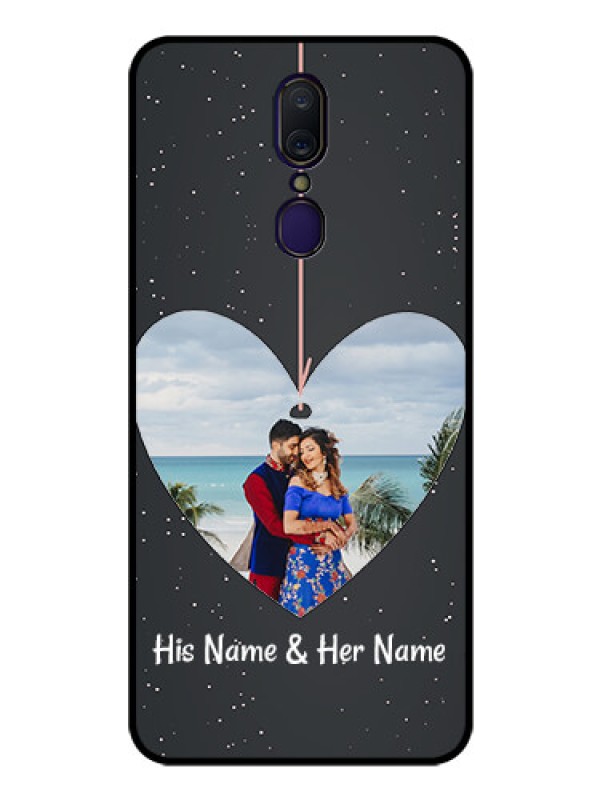 Custom Oppo A9 Custom Glass Phone Case  - Hanging Heart Design