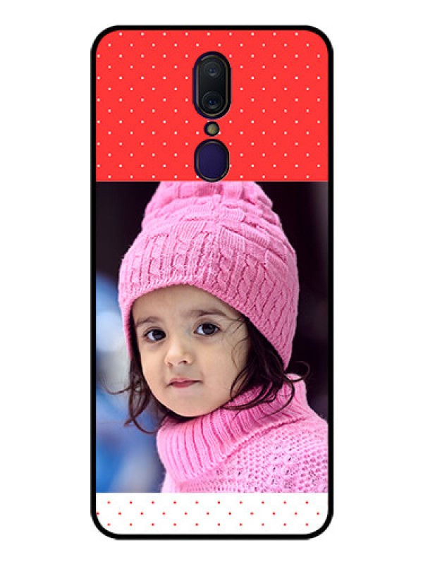 Custom Oppo A9 Photo Printing on Glass Case  - Red Pattern Design