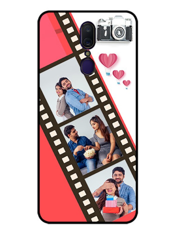 Custom Oppo A9 Personalized Glass Phone Case  - 3 Image Holder with Film Reel