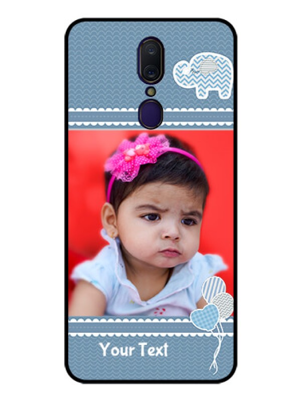 Custom Oppo A9 Photo Printing on Glass Case  - with Kids Pattern Design