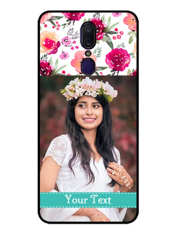Custom Oppo A9 Custom Glass Phone Case  - Watercolor Floral Design
