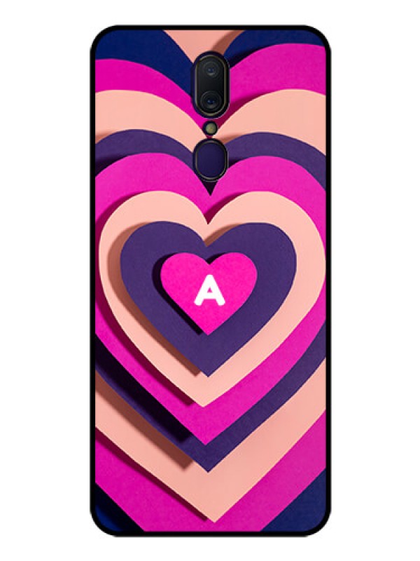 Custom Oppo A9 Custom Glass Mobile Case - Cute Heart Pattern Design
