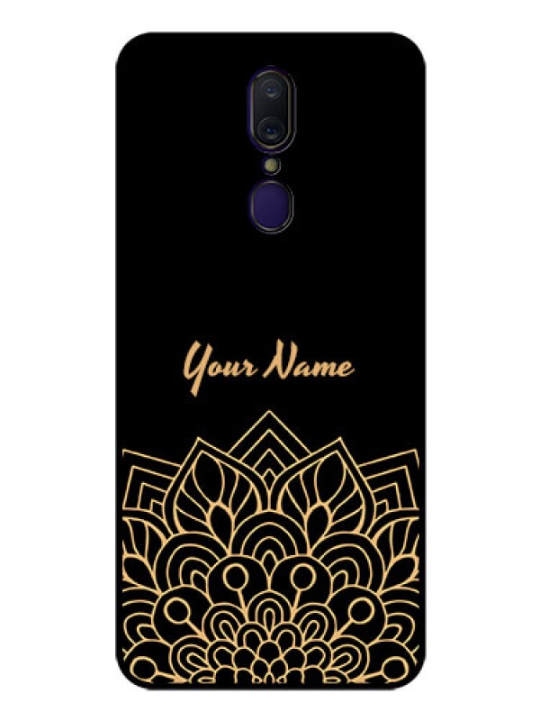 Custom Oppo A9 Custom Glass Phone Case - Golden mandala Design