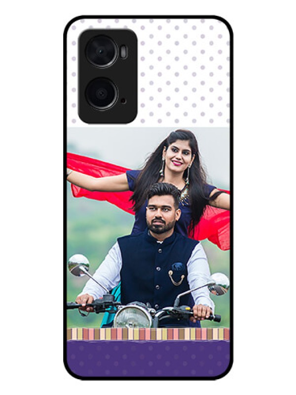 Custom Oppo A96 Photo Printing on Glass Case - Cute Family Design