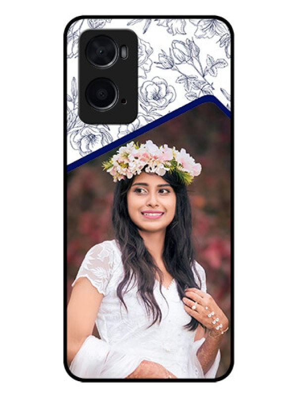 Custom Oppo A96 Personalized Glass Phone Case - Premium Floral Design