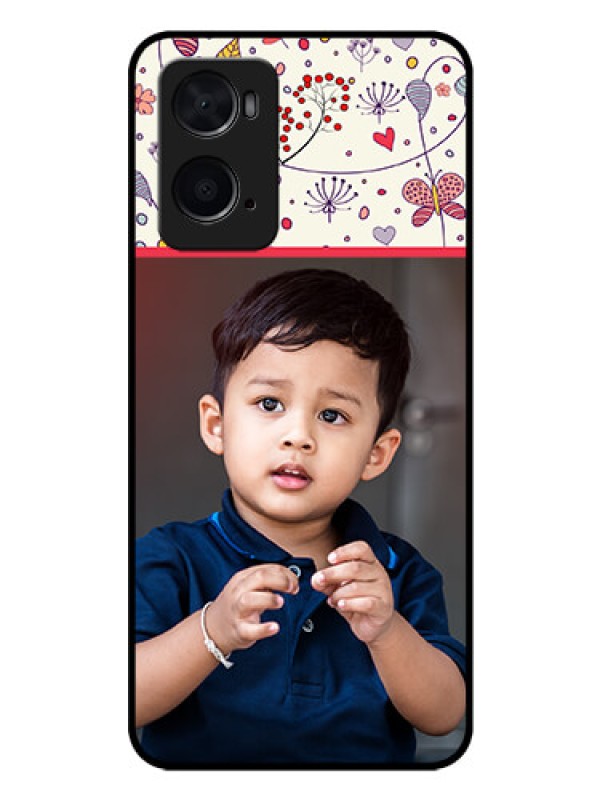 Custom Oppo A96 Custom Glass Mobile Case - Premium Floral Design