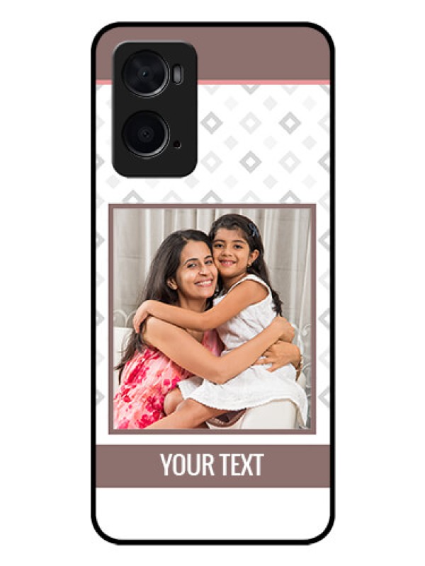 Custom Oppo A96 Photo Printing on Glass Case - Simple Diamond Design