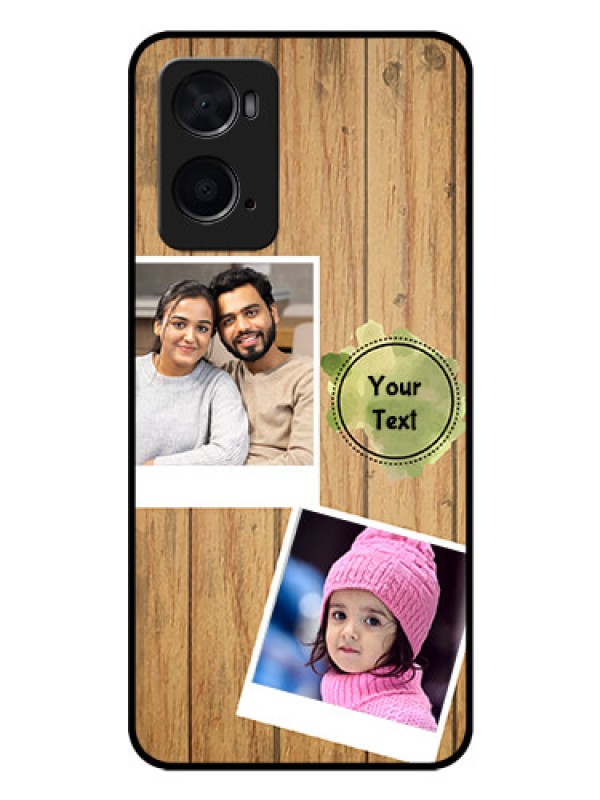 Custom Oppo A96 Custom Glass Phone Case - Wooden Texture Design