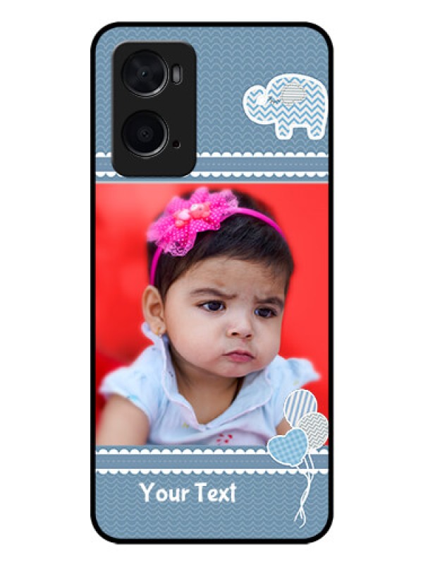 Custom Oppo A96 Photo Printing on Glass Case - with Kids Pattern Design