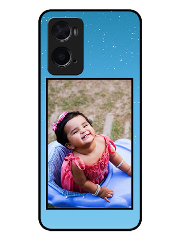 Custom Oppo A96 Custom Glass Mobile Case - Wave Pattern Colorful Design